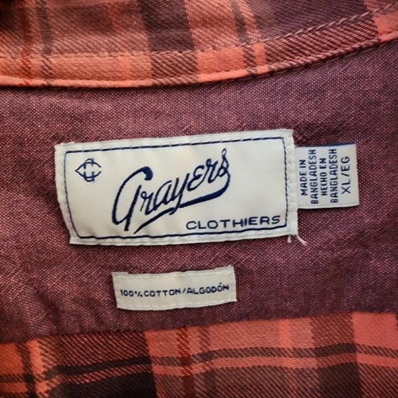 Grayers Orange Casual Button Down Shirt - Picture 2 of 3